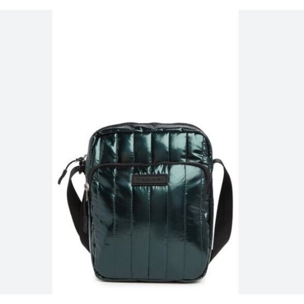 TAHARI Wooster quilted recycled nylon women's small crossbody bag - Dark green